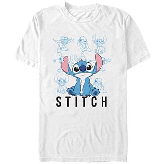 Disney's Lilo & Stitch Multi Poses Stitch Juniors' Boyfriend Graphic Tee