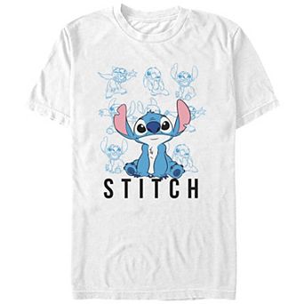 Disney's Lilo & Stitch Multi Poses Stitch Juniors' Boyfriend Graphic Tee