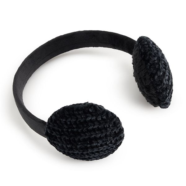 Women's Cuddl Duds Chenille Earmuffs - Black