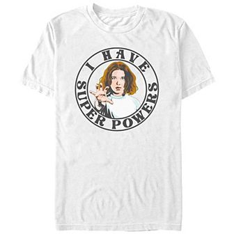 Juniors' Stranger Things I Have Superior Powers Stamp Boyfriend Graphic Tee