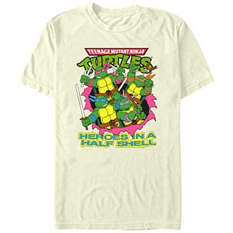 Juniors' Teenage Mutant Ninja Turtles Heroes Popping Out Boyfriend Graphic Tee