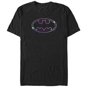 Juniors' Batman Gradient Sparkling Logo Boyfriend Graphic Tee
