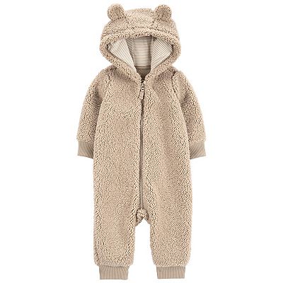 Baby Boy Carter's 1-Piece Brown Bear Sherpa Jumpsuit