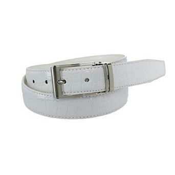 Ctm Big & Tall Leather Croc Print Dress Belt With Clamp On Buckle