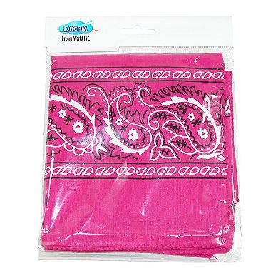 CTM Individually Folded & Packaged Paisley Print Cotton Bandana