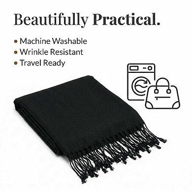 CTM Women's Classic Pashmina Style Shawl Wraps