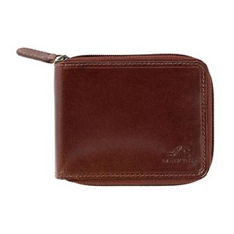 Men's Leather Zip-around Wallet With Removable Id Holder