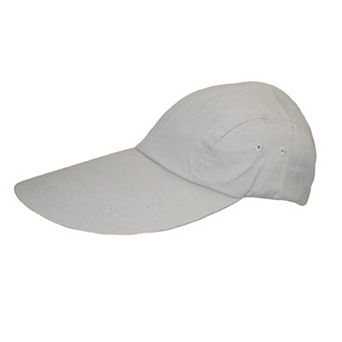 Ctm Cotton Long 5 Inch Bill Visor Baseball Cap