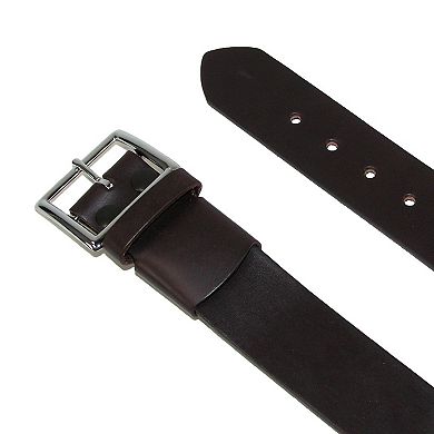 Boston Leather Men's Big & Tall Leather Garrison Belt With Hidden Elastic Stretch