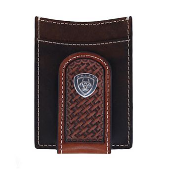 Men's Tooled Magnetic Money Clip Card Wallet
