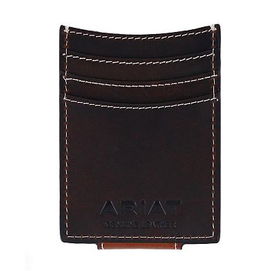 Men's Tooled Magnetic Money Clip Card Wallet