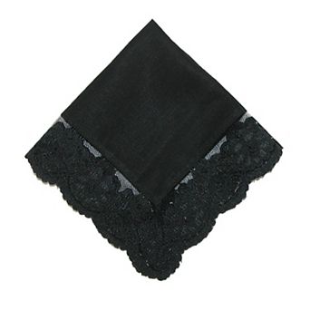 Women's Cotton Black Fairy Lace Handkerchief