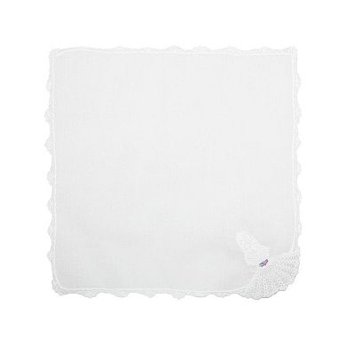 CTM Women's Cotton Crinoline Lady Lace Handkerchief