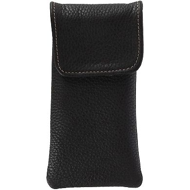 CTM Leather Eyeglass Case with Holster Clip