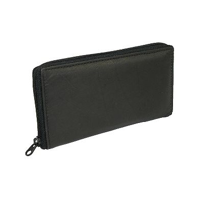 Paul & Taylor Leather Deluxe Zip Around Checkbook Cover Wallet