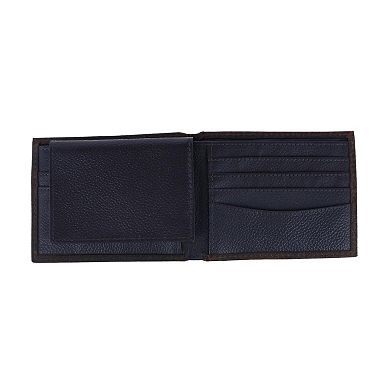 Men's Mexico Flag Leather Removable Passcase Bifold Wallet