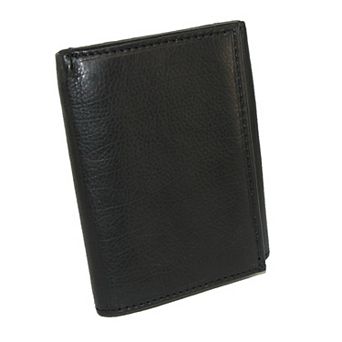 Men's Leather Badge Holder Trifold Wallet