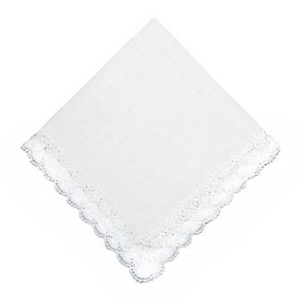 Women's Nosegay Hand Made Bobbin Lace Linen Handkerchief