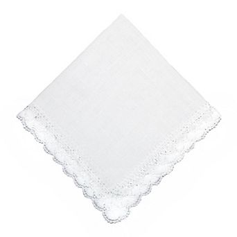 Women's Nosegay Hand Made Bobbin Lace Linen Handkerchief