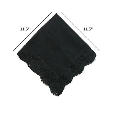 CTM Women's Twilight Beauty Black Lace Handkerchief