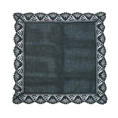 CTM Women's Twilight Beauty Black Lace Handkerchief