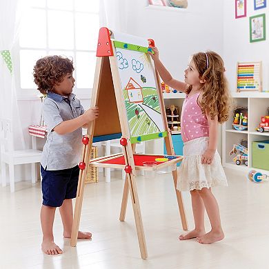 Hape All-in-One Kid's Wooden Double-Sided Art Easel Set