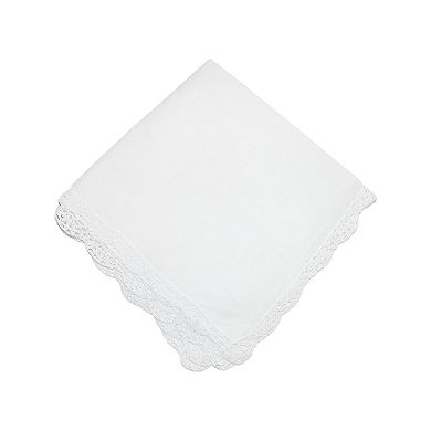CTM Women's Cotton Bonnie Lace Handkerchief