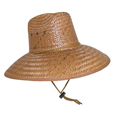 Ctm Palm Straw Lifeguard Hat With Wide Brim