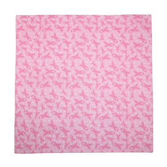 Women's Cotton Pink Ribbon Breast Cancer Awareness Bandanas