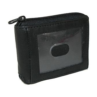 Men's Leather Zip Around Bifold Id Wallet