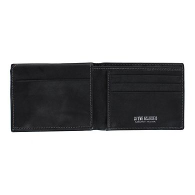 Steve Madden Men's Antiqued Leather Passcase Wallet