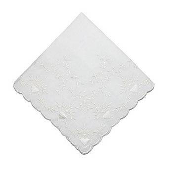 Women's Soft Cotton Bridal Heart Embroidered Handkerchief