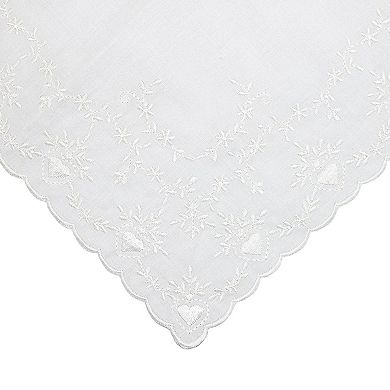 CTM Women's Soft Cotton Bridal Heart Embroidered Handkerchief