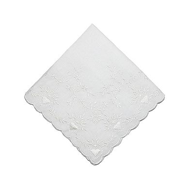CTM Women's Soft Cotton Bridal Heart Embroidered Handkerchief