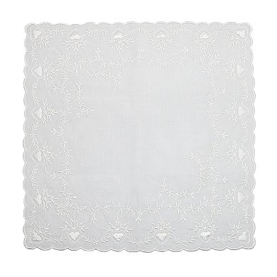 CTM Women's Soft Cotton Bridal Heart Embroidered Handkerchief