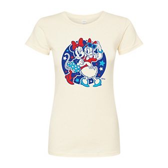 Disney's Minnie Mouse & Daisy Duck Juniors' Americana Fitted Tee