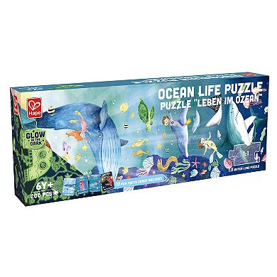 Hape Giant Glow-In-The-Dark Ocean Life 200-Piece Puzzle