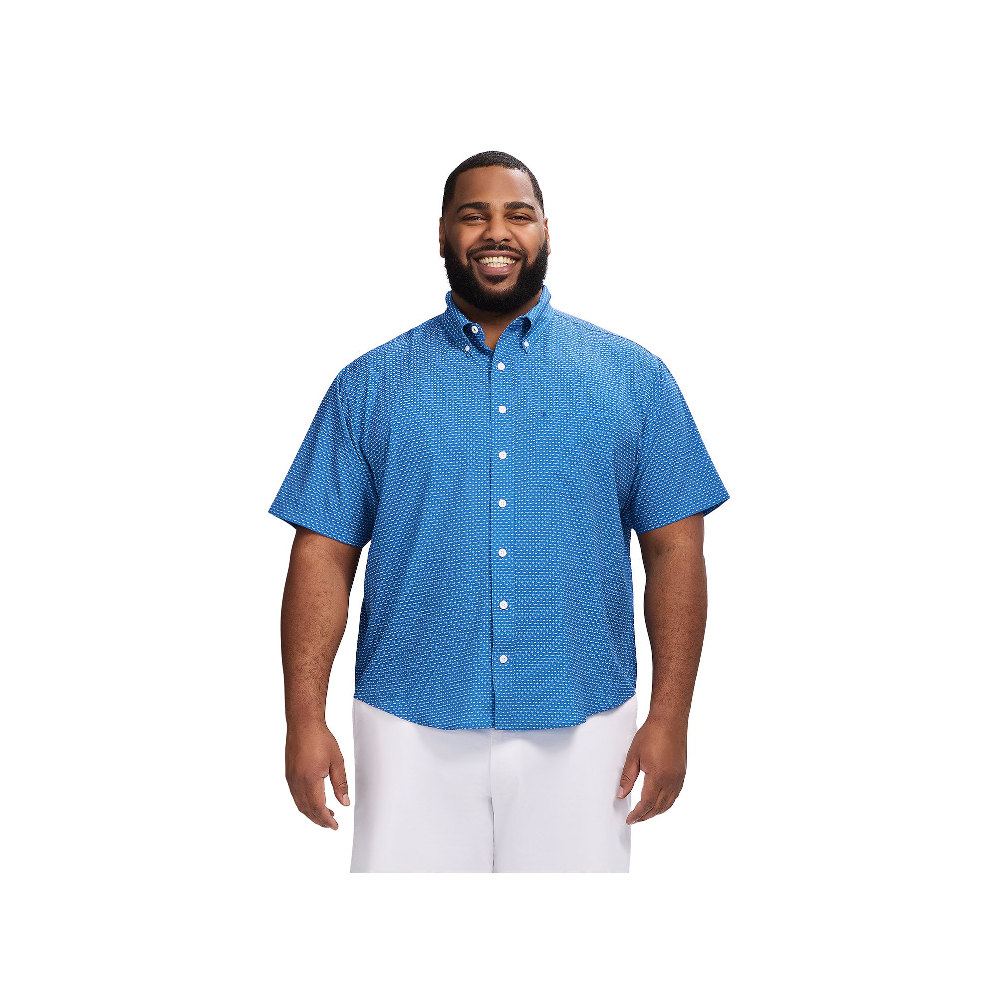 Big & Tall IZOD Breeze Short Sleeve Button-Down Shirt, Mens, Size: Large T