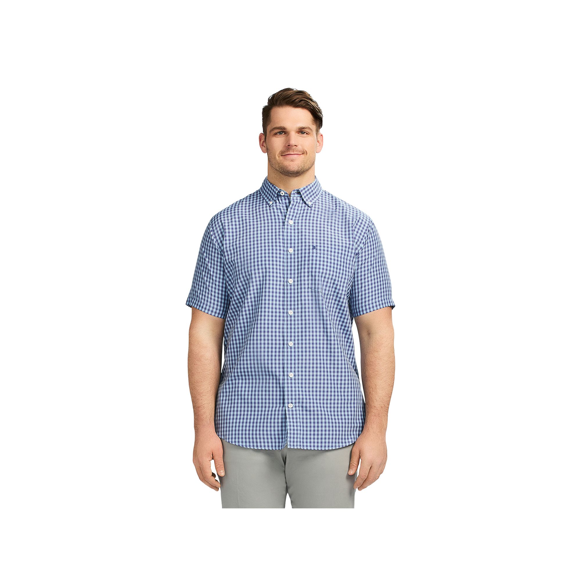 Big & Tall IZOD Breeze Short Sleeve Button-Down Shirt, Mens, Size: Large T