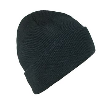 Ctm Men's Black Winter Stocking Knit Cuff Cap