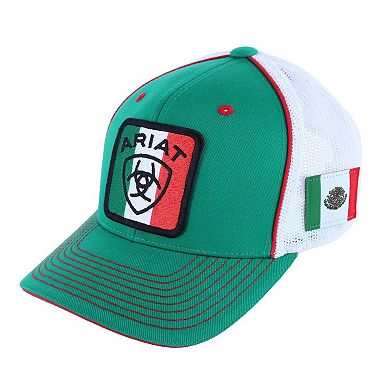 Ariat Men's Mexican Flag Mesh Snap Back Cap
