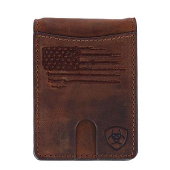 Men's American Flag Embossed Leather Money Clip