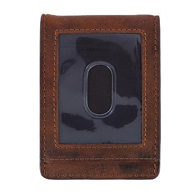 Men's American Flag Embossed Leather Money Clip