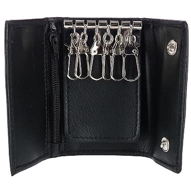 Men's Leather Key Case With Exterior Pocket
