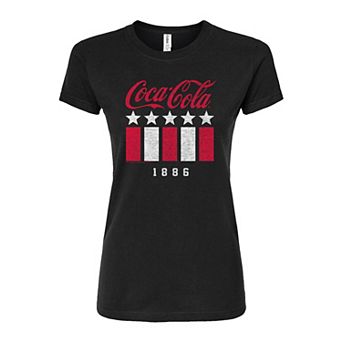 Juniors' Coca-Cola 1886 Stars Stripes Fitted Tee