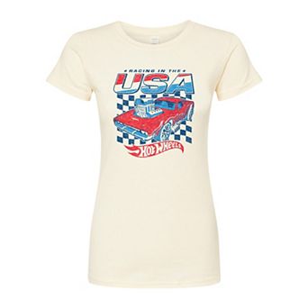 Juniors' Hot Wheels Racing in the USA Fitted Tee