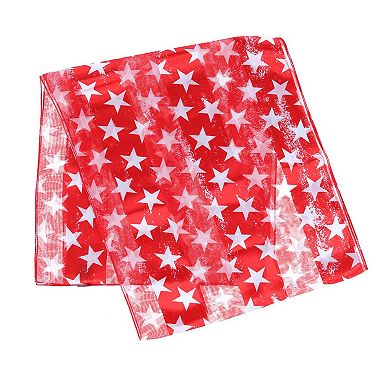 Ctm Women's Patriotic Star Print Lightweight Scarf