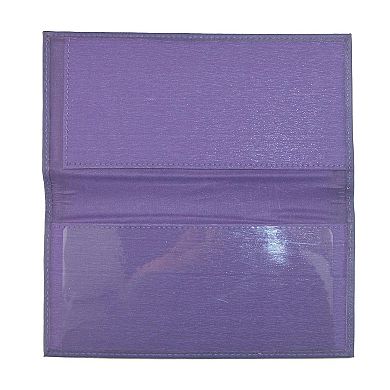 Leather Solid Color Checkbook Cover Wallet