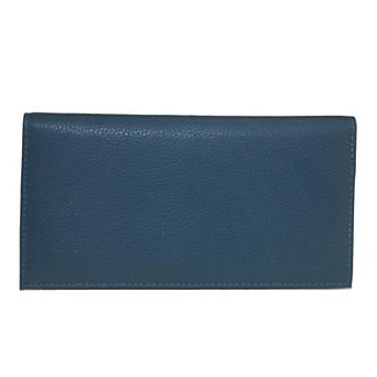 Leather Solid Color Checkbook Cover Wallet