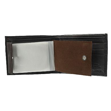 Men's Leather Bifold Wallet With Snap Insert Cover